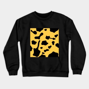 stain, smear, spot, smudge,mottled pattern,black,yellow Crewneck Sweatshirt